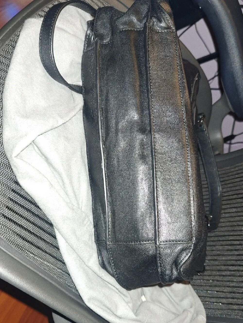 Black Leather Satchel Handbag - Women Bags